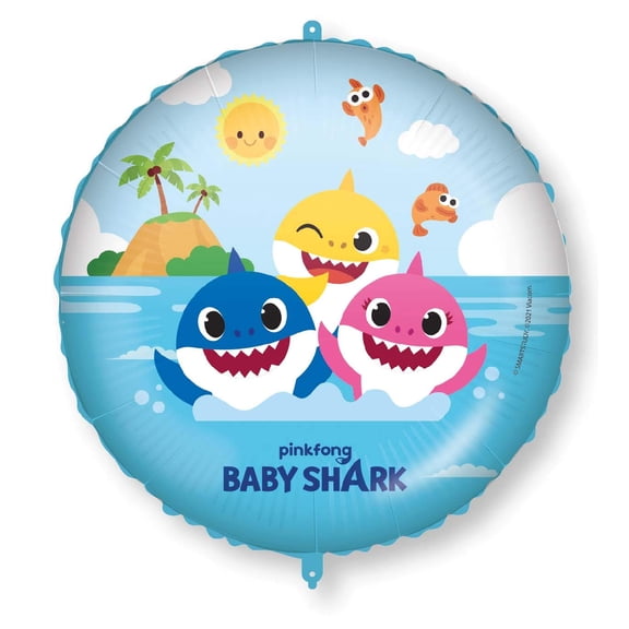18" Baby Shark Round Shaped Foil Balloon Party Decorations