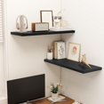 thumbnail image 6 of 36" Floating Shelves for Wall, 12" Deep Slim Black Floating Shelves, Wall-Mounted Shelves for Bedroom, Living Room, Kitchen, Bathroom - Set of 2, 6 of 14