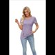 thumbnail image 2 of Blusas Lisas de Cuello Redondo y Corta para Mujer 2025, Nuevas Blusas Sueltas de Verano, Lindas, Moradas, L, 2 of 8