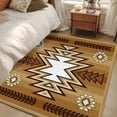thumbnail image 4 of 3'x5' Area Rugs, Brown Southwest Indoor Outdoor Area Rug for Living Room Bedroom, Western Rustic Ethnic Mexican Aztec Washable Bathroom Rugs Kitchen Floor Carpet Mats Home Decor Aesthetic, 4 of 8