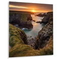thumbnail image 2 of Designart "Cliffside Sunset II" Coastal Metal Art Print, 2 of 5