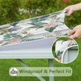 thumbnail image 6 of Fitted Tablecloth Square Watercolor Floral and Skull Print, Waterproof Elastic Vinyl Cover for Dining Table Garden Picnic Decor, 6 of 6