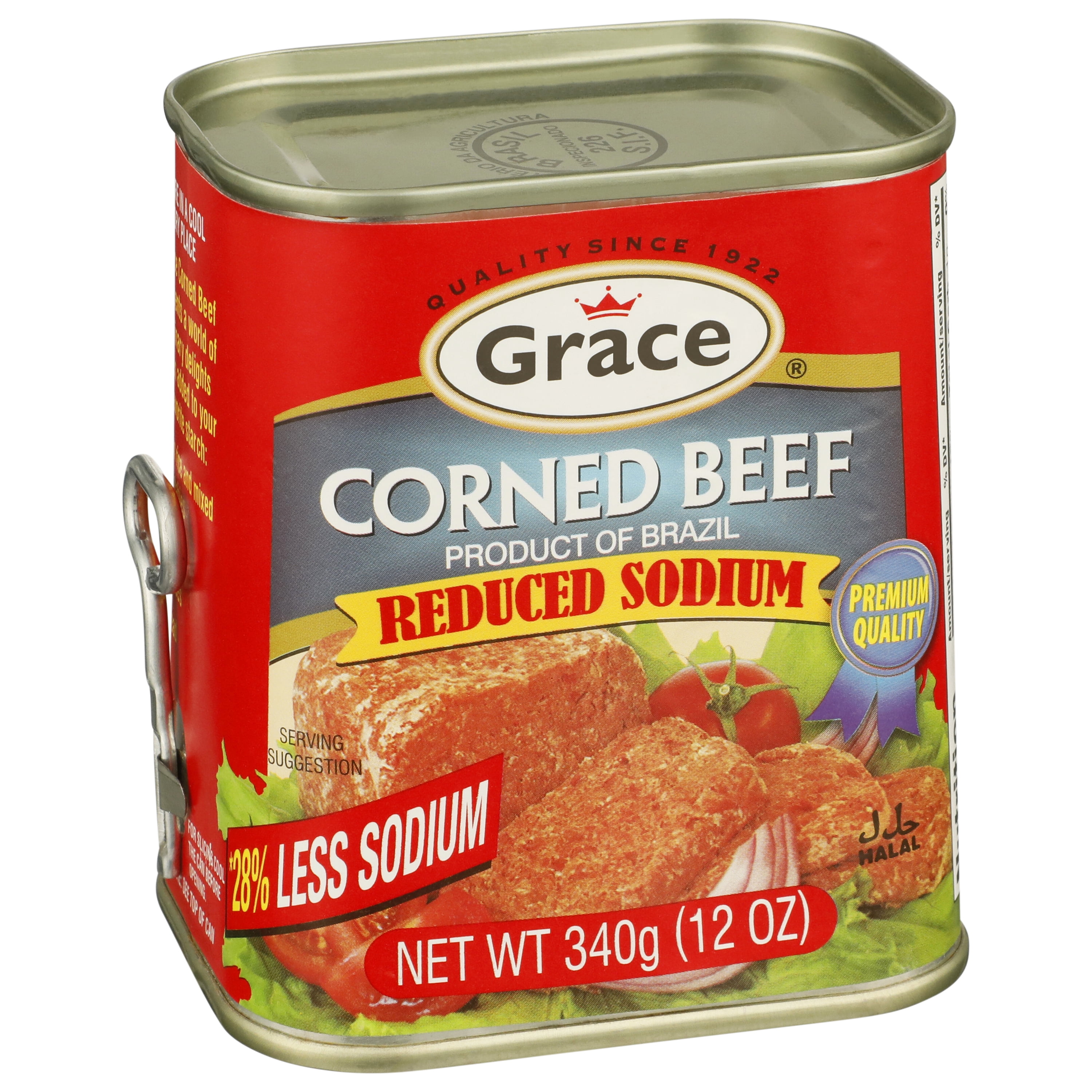 (2 pack) Grace Corn Beef, Reduced Sodium, 12 oz Can