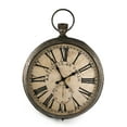 thumbnail image 2 of Zentique 45" Gray and Ivory Round Distressed Finish Wall Clock, 2 of 5