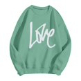 thumbnail image 5 of Tisuna Oversized Crewneck Sweatshirt For Women Love Letter Print Long Sleeve Pullover Tops Fashion Comfortable Ladies Valentine'S Loose Fit Outfits Green Size Xl, 5 of 5
