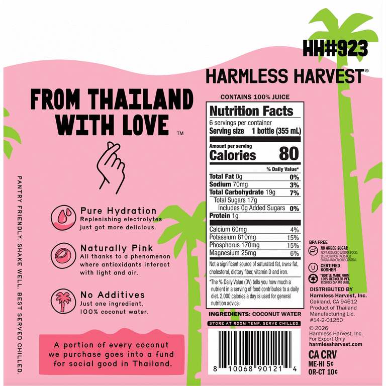 Harmless Harvest Shelf-Stable 100% Coconut Water, 12 fl oz, 6 Pack photo 7