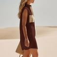 thumbnail image 4 of Bosfbaoi Women's Sleeveless Shirt Dress, Color Block Button Front Mini Dress, Lightweight Breathable Loose Fit Casual Sundress, 4 of 9