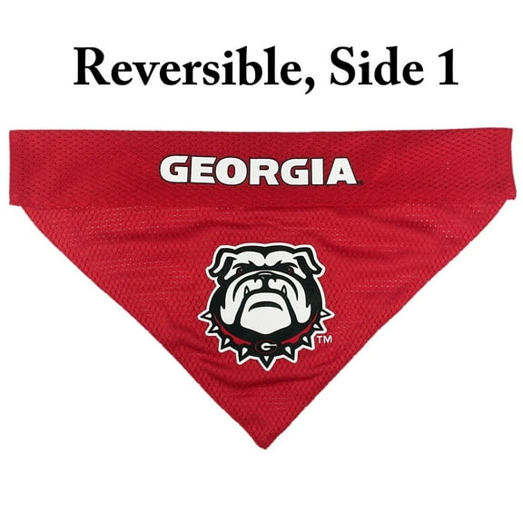 Pets First Collegiate Georgia Reversible Bandana -Home & Away Mesh & Premium Embroidery For Dogs & Cats