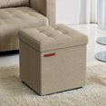 thumbnail image 1 of 11.8 Inches Ottoman with Storage, Folding Footstool, Storage Ottoman Bench, Cube Storage Chest, Bedroom Bench with Storage, Synthetic Leather, for Living Room, Bedroom, 1 of 6