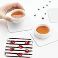 thumbnail image 7 of Pofeuu Ladybugs on Black and White Striped1 Print Leather Coasters Set of 6, Round Cups Mugs Mat Pad for Home Kitchen Heat Resistant Drink Coasters,Square, 7 of 7
