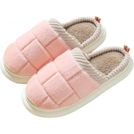

shuwee House Slippers for Women Fuzzy Casual House Shoes Memory Foam Womens Slippers Outdoor Indoor Warm Plush Bedroom Shoes with Faux Fur Lining