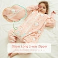 thumbnail image 3 of WIBACKER 9M-6Y Baby Warm Flannel Sleeping Bag with Feet, Cat Sleepsuit, Kids Toddler Girls Double Zipper Wearable Sleep Sack, 3 of 10