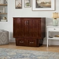 thumbnail image 4 of AFI Nantucket Twin Solid Wood Murphy Bed Chest with Mattress, Drawer & Charger, Walnut, 4 of 22