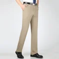 thumbnail image 4 of Pantalones de verano ajustados y fluidos con cinturón para hombre, pantalones de traje de cintura alta para hombre, pantalones de vestir sociales con pliegues y drapeados para negocios de lujo, 4 of 5