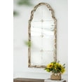 thumbnail image 4 of 22" x 48" Large Cream & Gold Framed Wall Mirror, Wood Arched Mirror with Decorative Window Look for Living Room, Bathroom, Entryway, 4 of 10
