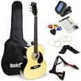 thumbnail image 1 of RockJam Superkit de guitarra acústica incluye soporte, bolsa de transporte, afinador, púas, soporte para púa, cuerdas de repuesto y lecciones en línea, paquete de 6, derecho, natural, completo (RJW-10, 1 of 5