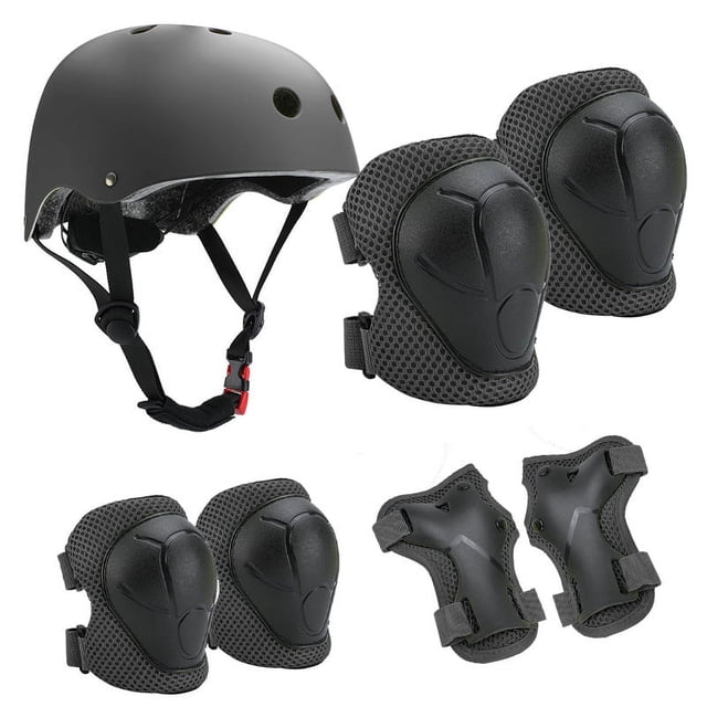 Equipo de protección deportivo Liling 7 Piezas Casco Rodilleras Coderas para Niños 3 Años o Más