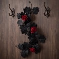 thumbnail image 2 of ZhangC Fall Artificial Maple Leaf Garland with Red Rose, 39 Inch Fall Hanging Vines with Black Leaves, Thanksgiving Halloween Indoor Outdoor Decor for Mantel, Staircase, Wedding and Party, 2 of 5