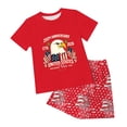 thumbnail image 4 of mgoYE 250th Anniversary USA Outfit Set Girls Boys Girls Boys American Flag 250th Anniversary Commemorative Outfit Set, Crew Neck Loose Fit Daily Shorts Set(Red,5-6 Years), 4 of 7