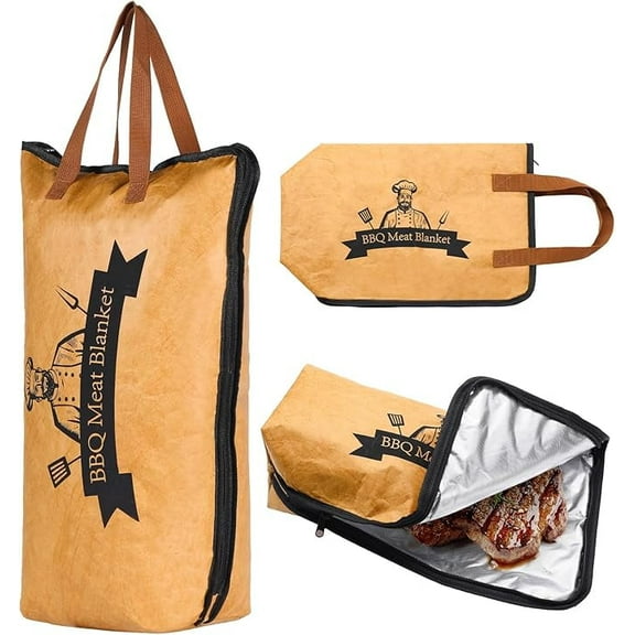 BBQ Blanket for Resting Meat,Smoker Meat Resting Blanket, Rusable Smoker Grilling Meat Insulated Resting Bag with Wide Mouth for Large Brisket/Pork Shoulders/Turkeys,Gifts for Men (BBQ Blanket 21in)
