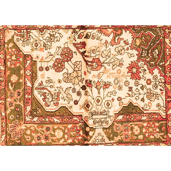 Ahgly Company Indoor Rectangle Persian Orange Traditional Area Rugs, 5' x 7'
