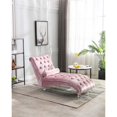 thumbnail image 2 of INCLAKE Velvet Upholstered Sofa, Leisure Chair with Acrylic Feet, Waist Pillow and Padded Backrest, Sofa Chair Seat for Living Room Bedroom Reading Room, Pink, 2 of 3