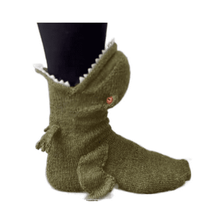 

Knit Crocodile Socks Knit Animal Sock Alligator Shark Floor Socks Funny Cartoon Socks Winter Warm Odd Socks for Adults Kids