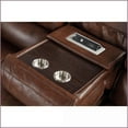 thumbnail image 5 of Brown Faux Leather 3-Seat Manual Reclining Sofa & Loveseat Set with Sofa Flip-Down Cup Holders, Loveseat Storage Console, USB Ports | Faux Leather | Pillow Top Arms | Cushion Back, 5 of 12