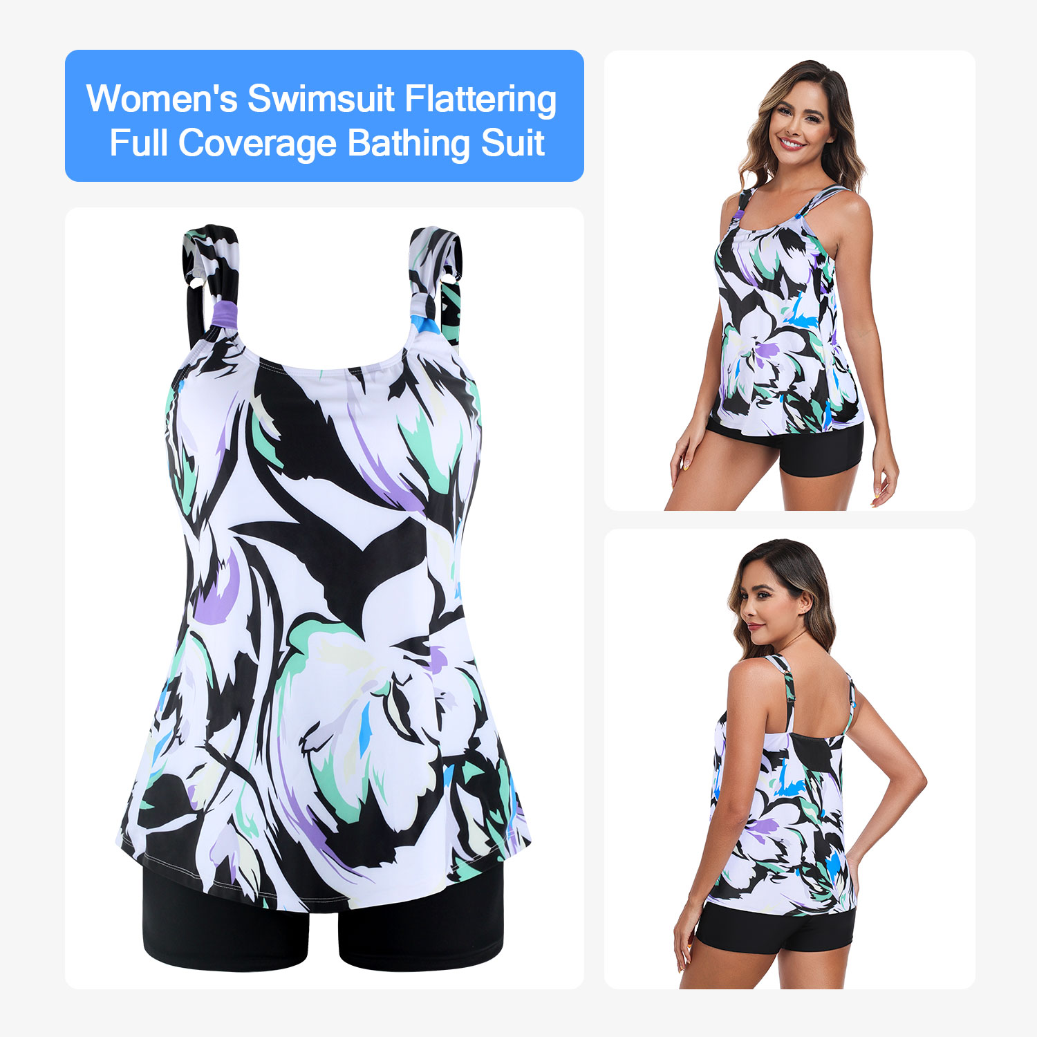 Ocean Blues Women's Plus Tankini Swimsuit Set photo 6