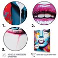 thumbnail image 3 of Designart "Pop Art Woman Portrait In Blue And Orange I" Modern Wall Art Print, 3 of 5