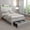 Off-White, variant on SIBEDS Queen Upholstered LED Bed Frame with Storage Drawers & Wingback Headboard, White PU Finish, RGB Lights, 1200 lbs, No Box Spring