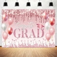 thumbnail image 3 of Graduation Backdrop Class of 2026 Rose Gold Congrats Grad Prom Photography Background Bachelor Cap Balloons Congratulations Party Decorations Banner Photo Studio Props, 3 of 5