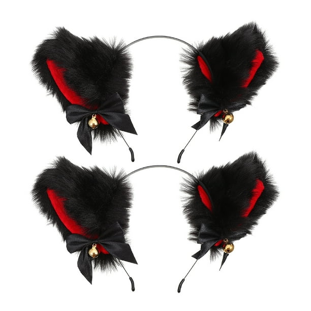 EeaseMX 2 diademas con orejas de gato para fiesta, accesorios para el cabello de cosplay