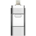 thumbnail image 1 of ZHAOCHENG Memoria USB 3 en 1 de 128 GB, memoria USB OTG de expansión para iPhone, iPad, Android y PC (plateada)., 1 of 5