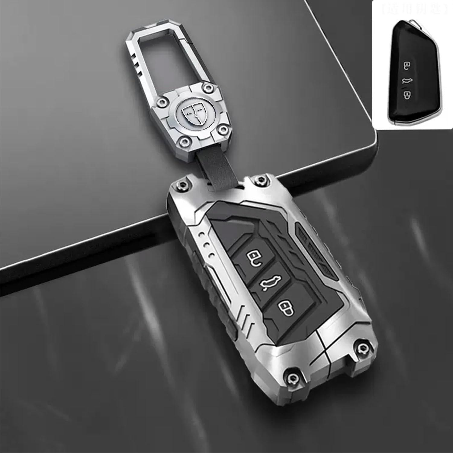 Heavy Metal Key Fob Cover Case Protector for Volkswagen, Keychain, Accessories for VW ID3 ID4 MK8 Golf GTI Skoda Octavia Remote Holder Skin Protector Jacket Keyless Entry Sleeve Accessories