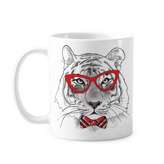Glasses Tiger Handsome Animal Mug Pottery Cerac Coffee Porcelain Cup Tableware