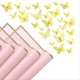 thumbnail image 1 of 20 Hojas de Papel de Regalo de Flores con Borde Dorado y 48 Pegatinas de Mariposa Doradas 3D, Ramo de Floristería, Manualidades DIY, 1 of 5
