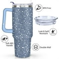 thumbnail image 3 of 40oz White Blue Flower Grass Stainless Steel Flip Straw Tumbler Spill Proof Travel Cup Double Wall Vacuum Insulated Coffee Mug with Top Handle, 3 of 6