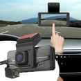 thumbnail image 1 of 3 Inch Touchscreen Dash Cam, 1080P HD Front Rear Dual Lens, 120° Wide Angle Night Vision Reverse Image, 2.5D Sliding Screen Zoom, for Car Driving Parking Monitoring Accident Recording, 1 of 4