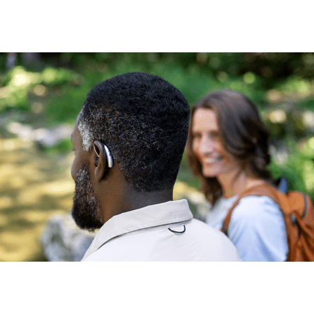 Sennheiser - All-Day Clear Slim - OTC Self-Fitting Hearing Aid for Mild to Moderate Hearing Loss – All-Day Wear & Bluetooth - Gray