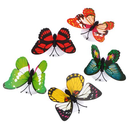 Light Butterfly WALFRONT Changing Butterfly LED Night Light,Colorful Changing Butterfly LED Night Light Lamp Home Room Desk Wall Decor AB ()
