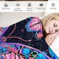 thumbnail image 3 of BCIIG Butterfly Skull Psychedelic Warm Lightweight Blanket Soft Fleece Blankets All Seasons Living Room Sofa Decor Cow Gifts 50x60in, 3 of 6