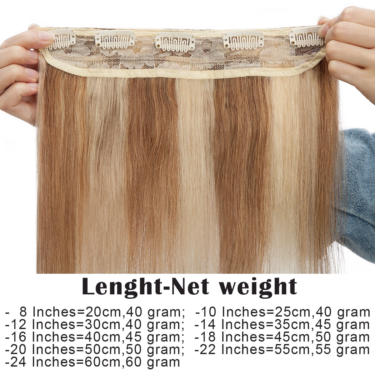 SEGO Clip in Hair Extensions Human Hair 3/4 Full Head 100% Real Remy Thick Hair Extensions Silky Straight Balayage Blonde Hair Pieces