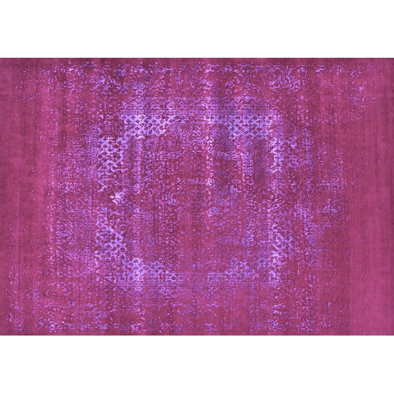 Ahgly Company Indoor Rectangle Oriental Purple Industrial Area Rugs, 7' x 9'