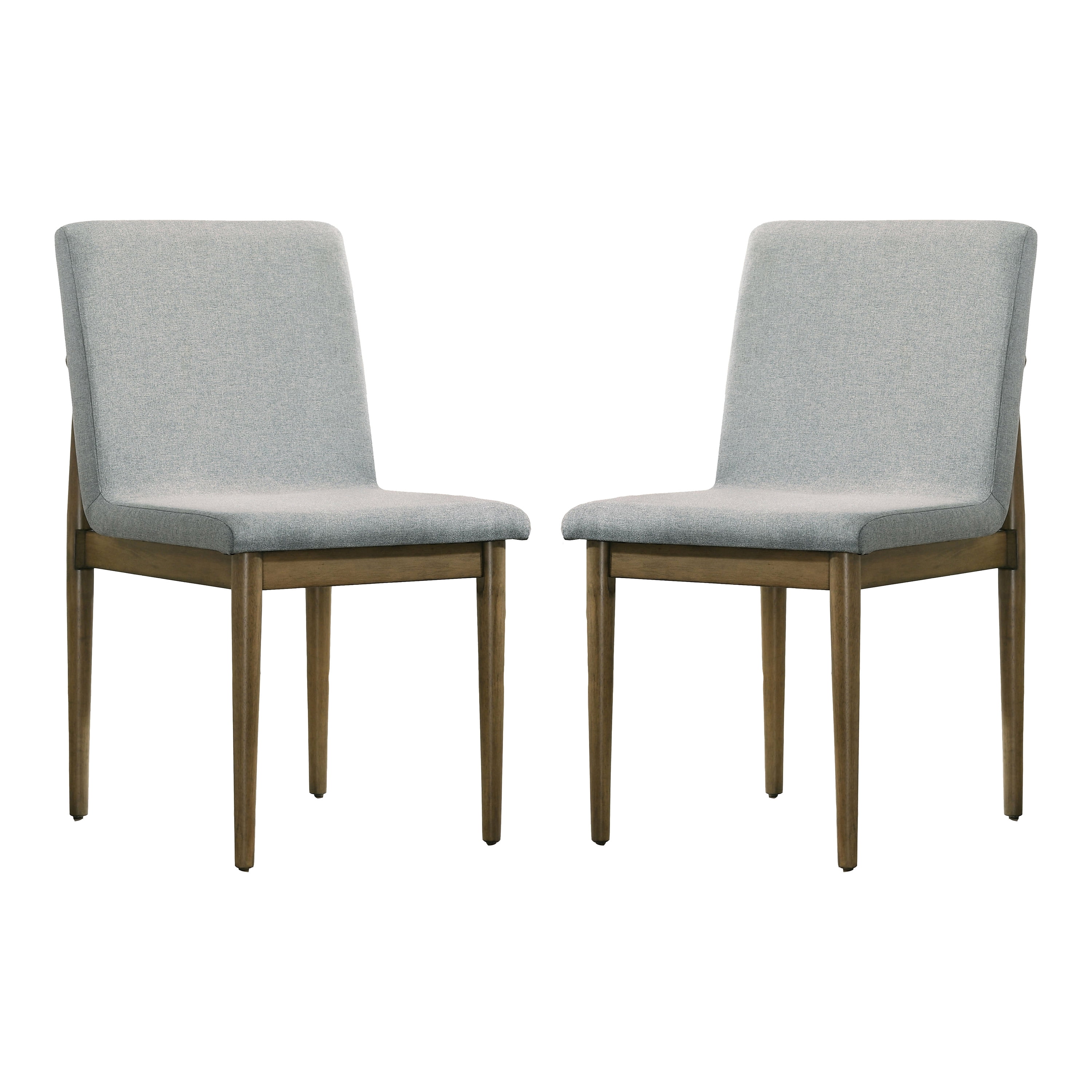 Furniture of America Hyde Upholstered Wood Natural Brown and Gray Side Chairs (Set of 2)