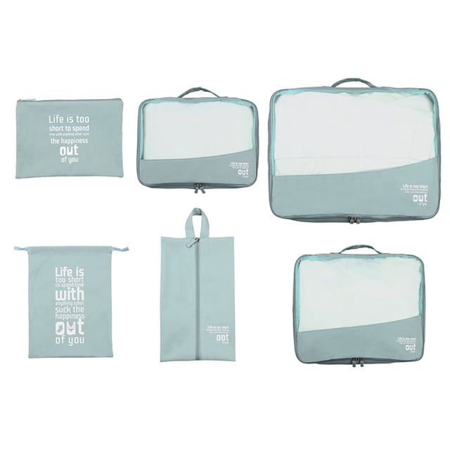 Packing Cubes For Travel, 6 Set Luggage Organizers With Shoe Bag, Electronics Bag, Cosmetics Bag, Compression Cells, Accessories Bags With Lightweight Fabric
