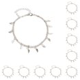 thumbnail image 2 of Guardurnaity Tobilleras Cuentas redondas Hoja Pie Joyas Pulseras de tobillo para niñas adolescentes Plata Type1 NO1, 2 of 6