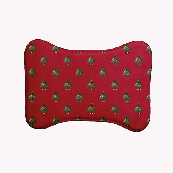 Simply Daisy Crazy Christmas Bone Shape Pet Feeding Mat for Dogs