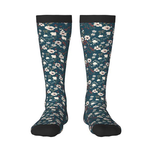 Balery Vintage Floral Calcetines novedosos Calcetines deportivos Calcetines hasta la rodilla Calcetines de algodón Calcetines originales y geniales