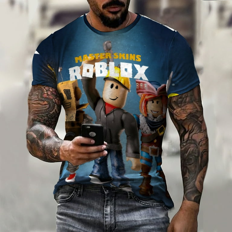 Cartoon Game Roblox Children's Clothing Adult Short-Sleeved Children's T- shirt Big Boy Boy T-shirt Top 